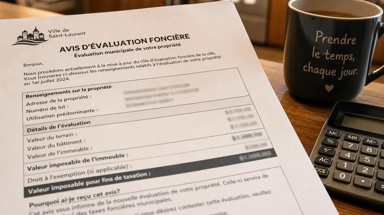 Avis d'évaluation municipale