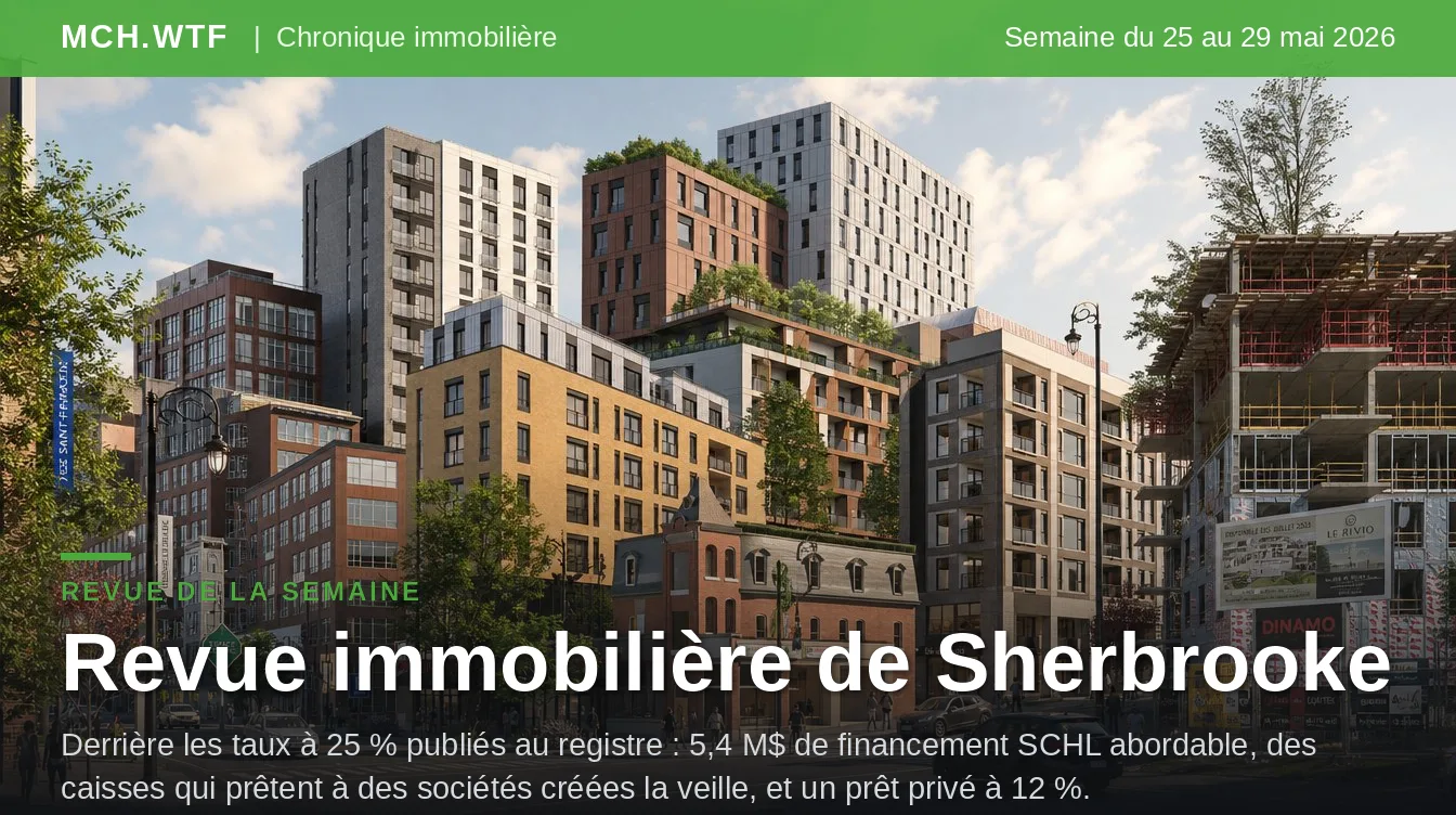 5,4 M$ en financement abordable : la vraie semaine immobilière de Sherbrooke