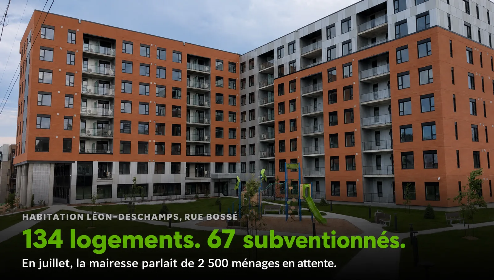 Deux mille cinq cents ménages attendent. Léon-Deschamps en loge soixante-sept.